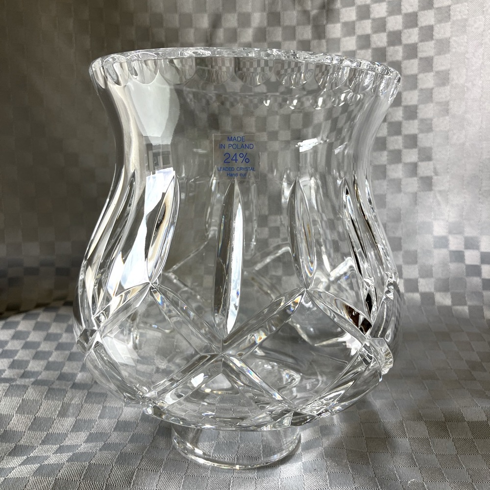 Hand Cut 24% Leaded Crystal Glass Lamp Shade Made in Poland 🇵🇱